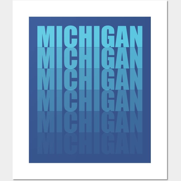 Michigan Gradient in Teal Wall Art by sadsquatch